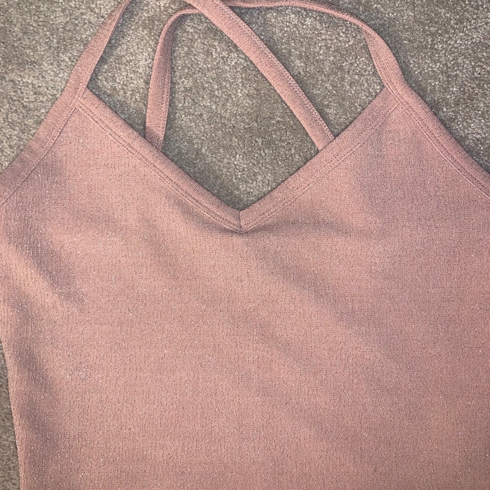 sparkly blush pink crop tank